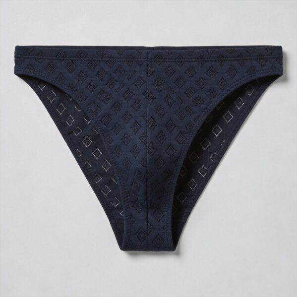 Dark Navy Geometric Jacquard Sports Briefs