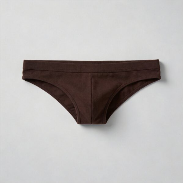 Dark Brown Combed Cotton Sports Briefs