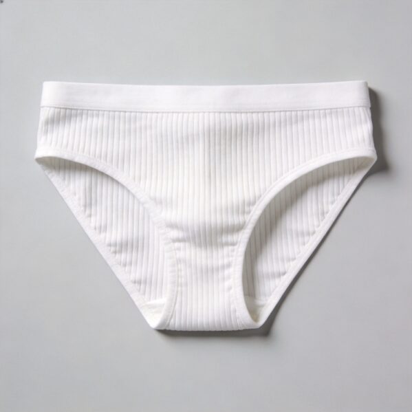 White Ribbed Texture Sports Briefs