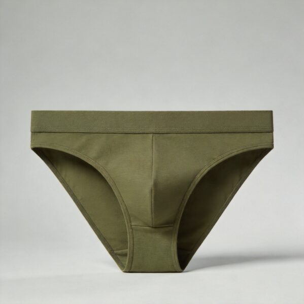 Olive Green Stretch Sports Briefs
